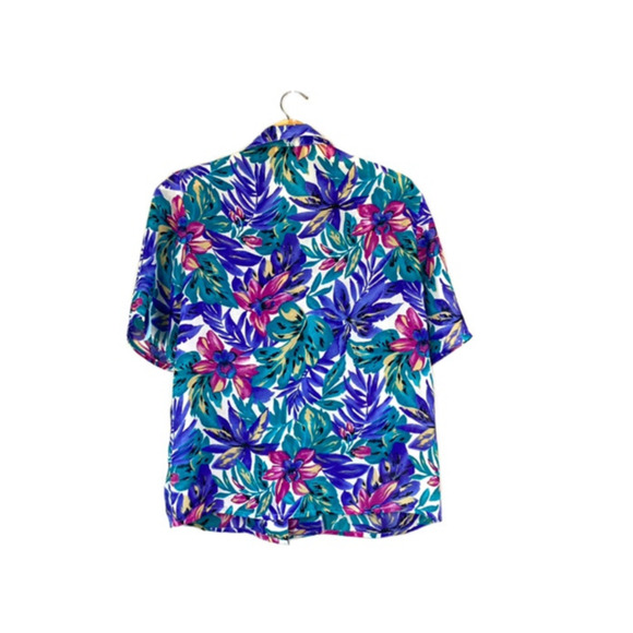 Women's Vintage Jordan Floral Button Front Blouse 12 - Picture 2 of 6